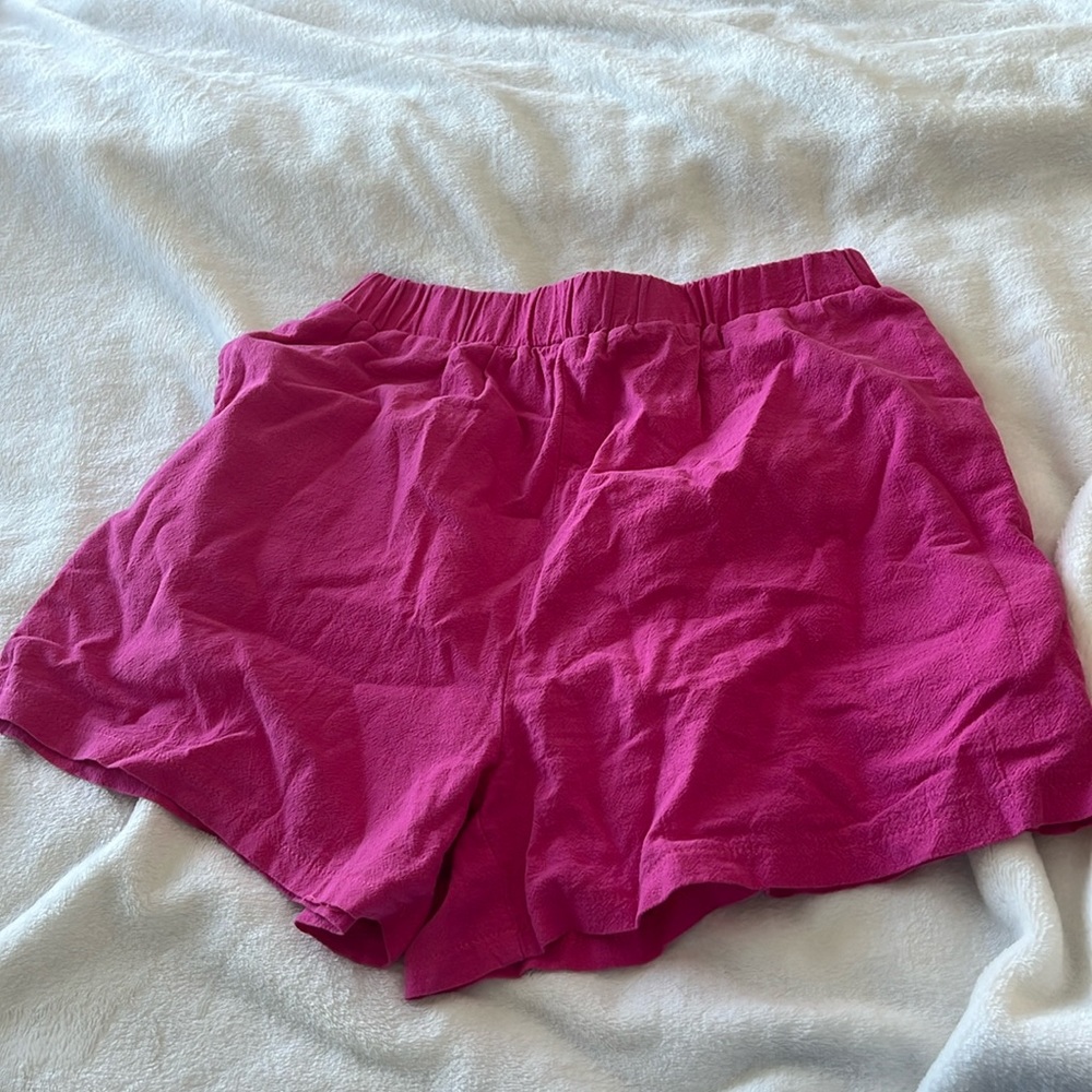Pink canvas shorts